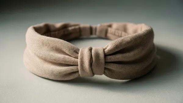 Retalhos de malha em tons pastel usados para turbante de bebê