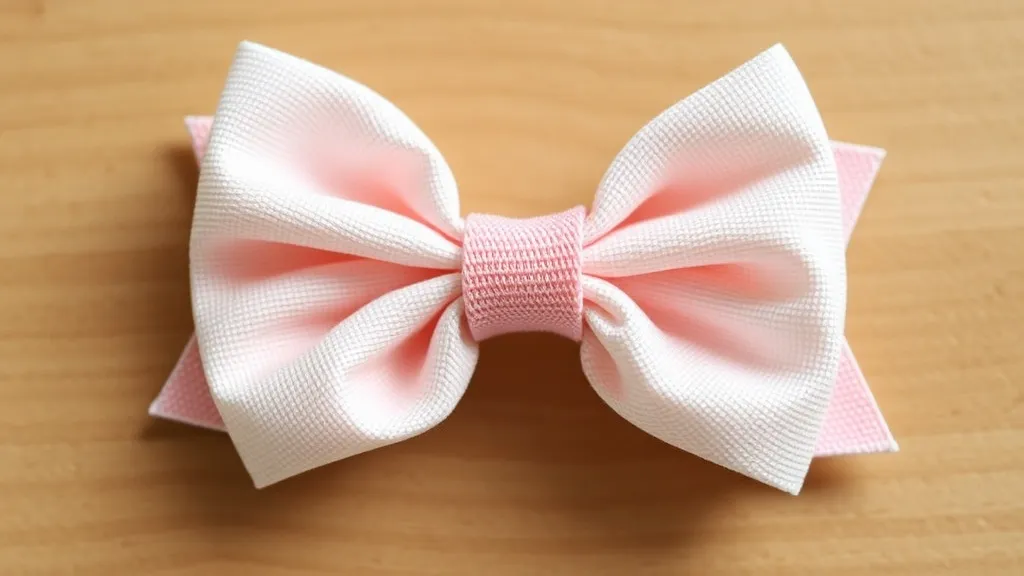 Laços de bebê lisos e estampados feitos à mão em fita pastel sobre superfície clara