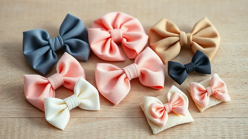 Coleção de laços de bebê artesanais em diferentes tamanhos e cores pastel