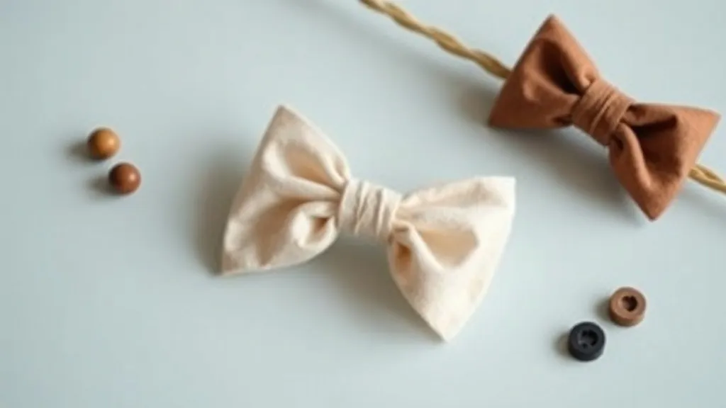 Laços de bebê artesanais em flat lay sobre fundo neutro, iluminados com luz natural de janela