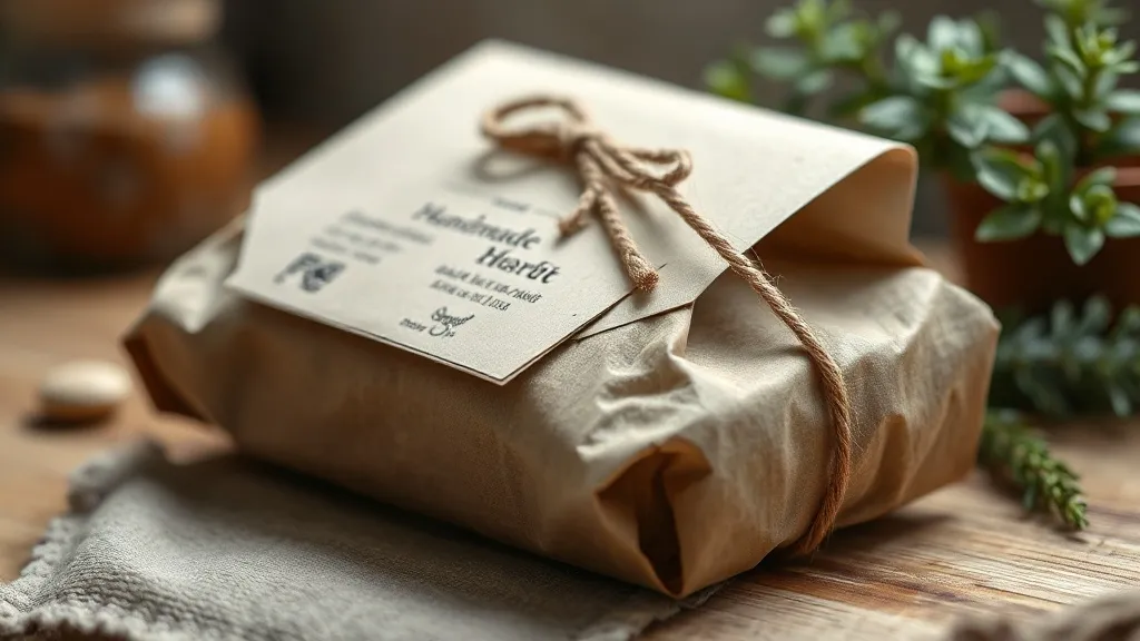 Kit de laços de bebê artesanais organizados em embalagem craft com tag personalizada de ateliê