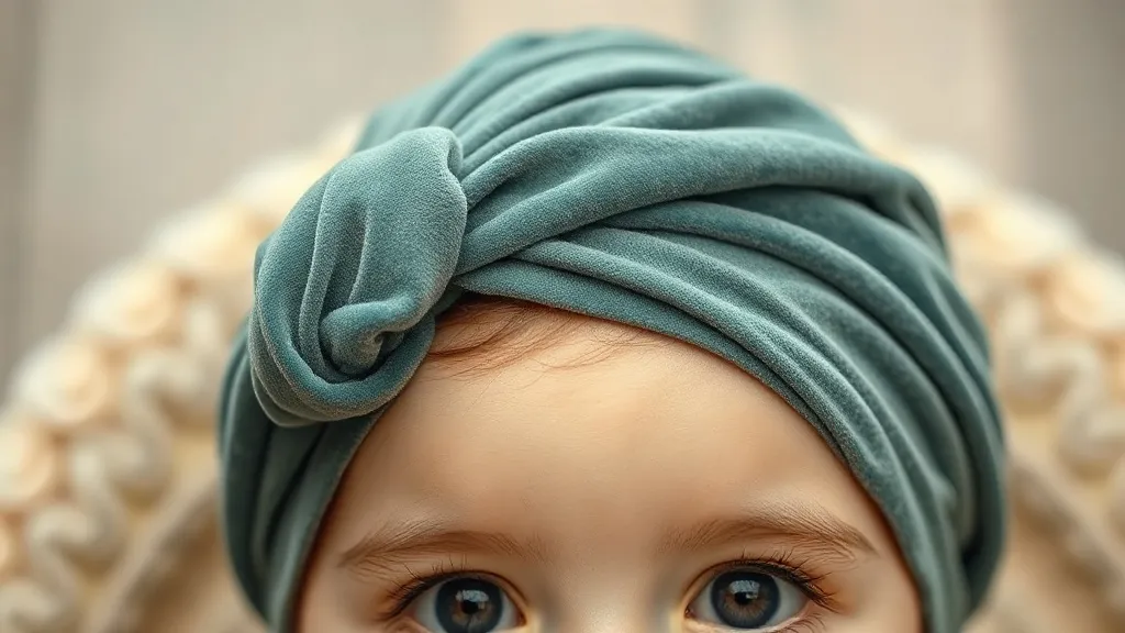 Turbante de veludo stretch em tom rosé com nó central sobre superfície clara de ateliê